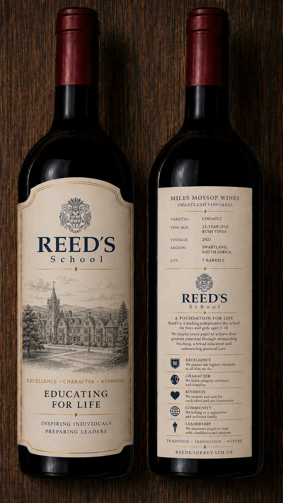 School foundation commemorative bottle